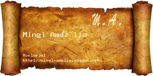 Mingl Amália névjegykártya